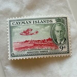 Stamp #6 | CAYMAN ISLANDS 1950  KING GEORGE VI , 9P STAMP